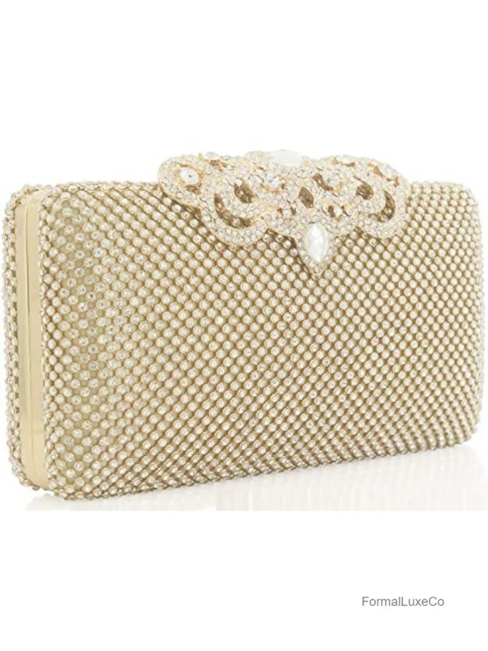 Rhinestone Clutch Bag with Crystal Crown Clasp Evening Handbag Formal Party